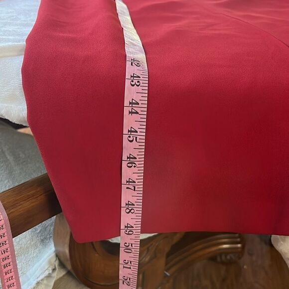 Mosaic Red Dress Sz 14 Embroidered Scoop Neck Short Sleeve Lined - Picture 12 of 12